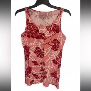 Floral Tank Top - Pink and Red XL
